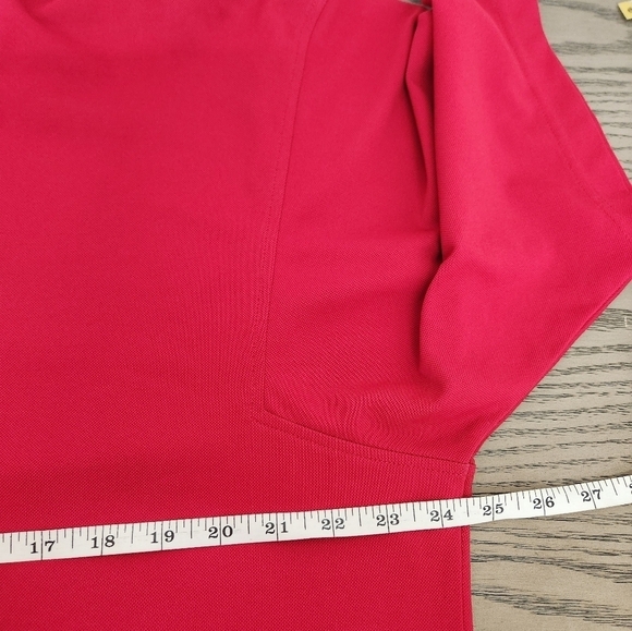 Footjoy Mock Neck Short Sleeve Golf Shirt Mens Large Red - Picture 7 of 9